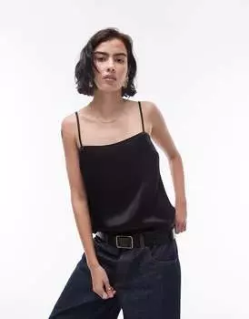 Черная майка на тонких бретельках Topshop 90-х годов
