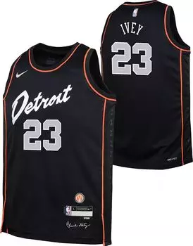 Черная майка Nike Youth 2023-24 City Edition Detroit Pistons Jaden Ivey # 23
