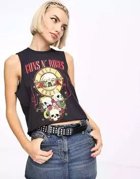 Черная майка Noisy May Guns & Roses