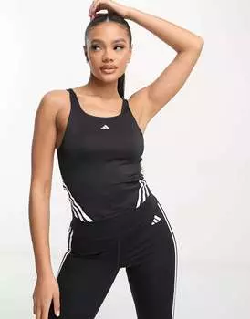Черная майка с 3 полосками adidas Train Icons adidas performance