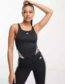 Черная майка с 3 полосками adidas Train Icons adidas performance