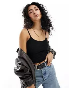 Черная майка с бретелями JDY