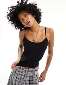 Черная майка с бретелями Monki