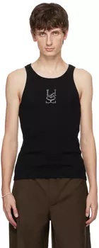 Черная майка с кристаллами Ludovic de Saint Sernin