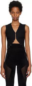 Черная майка с крючками и ушками Dion Lee