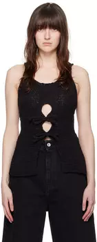 Черная майка с лентой Wou Holzweiler