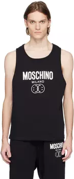 Черная майка с принтом Moschino