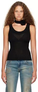 Черная майка с рюшами Blumarine