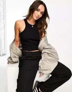 Черная майка с салатовым краем ASOS DESIGN Extreme Racer