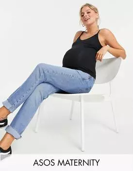 Черная майка с v-образным вырезом ASOS DESIGN Maternity Ultimate