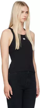 Черная майка с заплатками Moschino Jeans