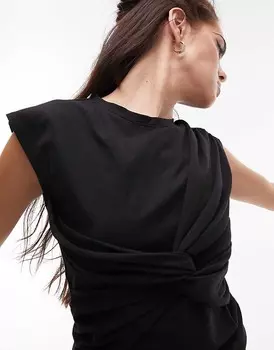 Черная майка Topshop Twist