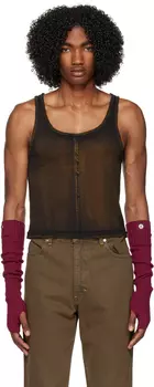 Черная майка внахлест Eckhaus Latta