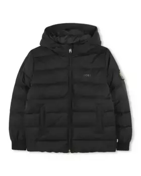 Черная мальчишеская куртка с длинными рукавами BOSS Kidswear, чёрный