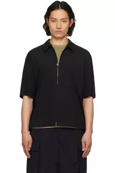 Черная марлевая рубашка Solid Homme