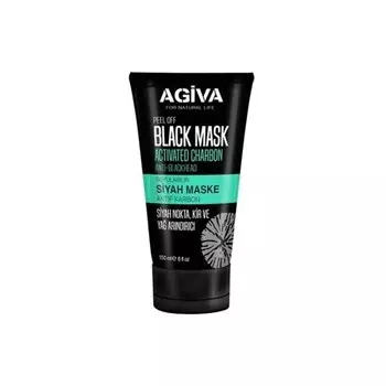 Черная маска-пленка Agiva Peel Off с активированным углем против черных точек 6 унций Agiva Gel