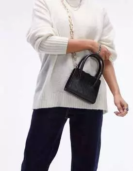 Черная мини-сумка через плечо с цепочкой Topshop Camila