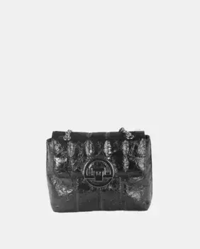 Черная мини-сумка через плечо с мягкой подкладкой и металлизированной отделкой Volum, черный