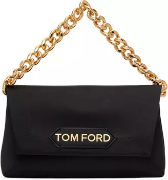 Черная мини-сумка с цепочкой с лейблом TOM FORD