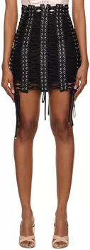 Черная мини-юбка на шнуровке Dolce & Gabbana
