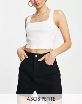 Черная мини-юбка \"original\" из джинсовой ткани ASOS DESIGN Petite