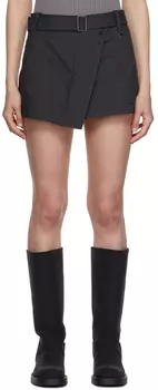 Черная мини-юбка с карманами LOW CLASSIC