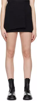Черная мини-юбка с запахом Ganni