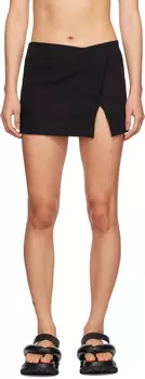 Черная мини-юбка с запахом Yuzefi