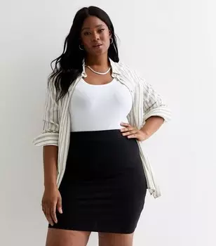 Черная мини-юбка-труба Curves New Look, черный