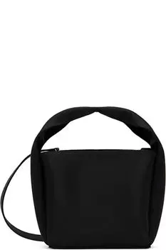 Черная миниатюрная атласная сумка-ведро TOTEME