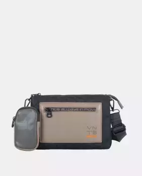 Черная многопозиционная сумка с передним карманом из полиуретана Ventis, черный