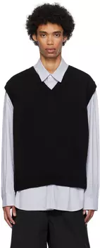 Черная многослойная безрукавка Juun.J