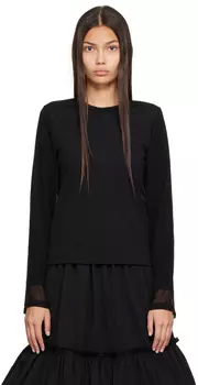 Черная многослойная футболка с длинным рукавом Comme des Garons Comme des Garons