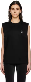 Черная многослойная майка Wooyoungmi