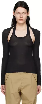 Черная модульная футболка с длинным рукавом Dion Lee