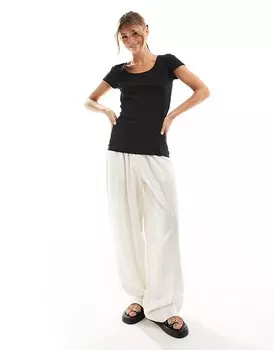 Черная мягкая футболка с круглым вырезом Vero Moda