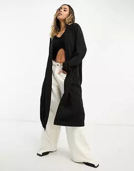 Черная мягкая пуховик ASOS DESIGN
