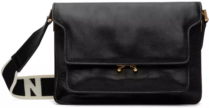 Черная мягкая сумка-багажник Mini Trunk Marni