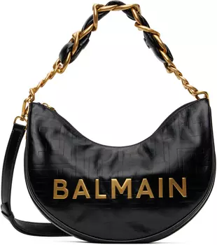 Черная мягкая сумка Moon Bag 1945 года Balmain