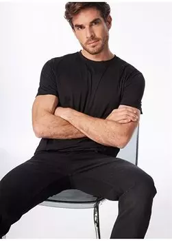 Черная мужская базовая футболка с круглым вырезом FS4SM-TST 0510 Fabrika, черный