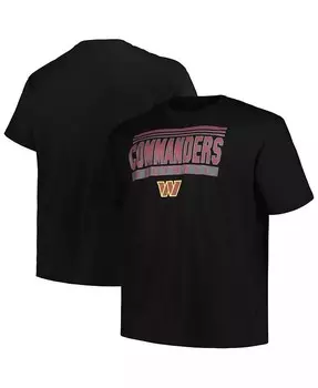 Черная мужская брендовая футболка Washington Commanders Big Tall Pop Fanatics, черный