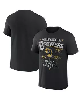 Черная мужская футболка Darius Rucker Collection от Milwaukee Brewers Beach Splatter Fanatics, черный