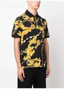 Черная мужская футболка-поло 75GAG6S0JS237G89 Versace Jeans Couture, черный