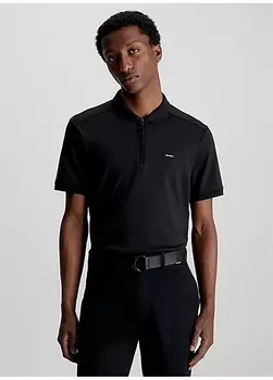 Черная мужская футболка-поло Calvin Klein