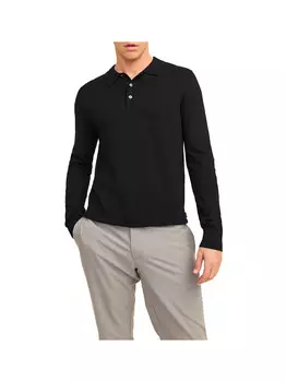 Черная мужская футболка-поло Jack&Jones