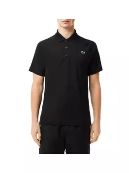 Черная мужская футболка-поло Lacoste