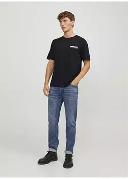 Черная мужская футболка с круглым воротником JJECORP LOGO TEE PLAY SS O-NECK NOO Jack & Jones, черный