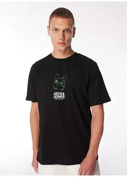 Черная мужская футболка с круглым воротником JORPAL TEE SS CREW NECK EXC Jack & Jones, черный