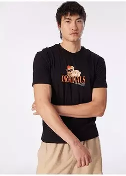 Черная мужская футболка с круглым воротником JORPLUSHY TEE SS CREW NECK EXC Jack & Jones, черный