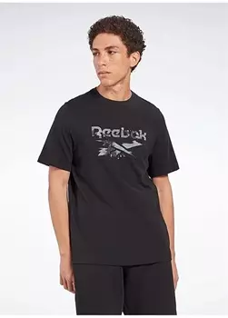 Черная мужская футболка с круглым воротником Reebok